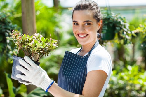 Professional gardener working in a lush Nollamara garden