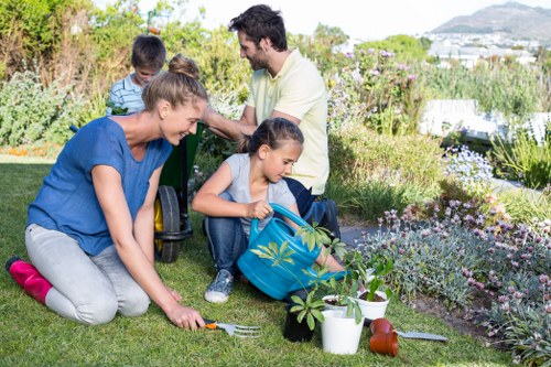 Professional gardener designing a garden layout