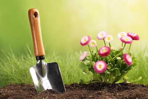 Seasonal plants in a well-maintained garden